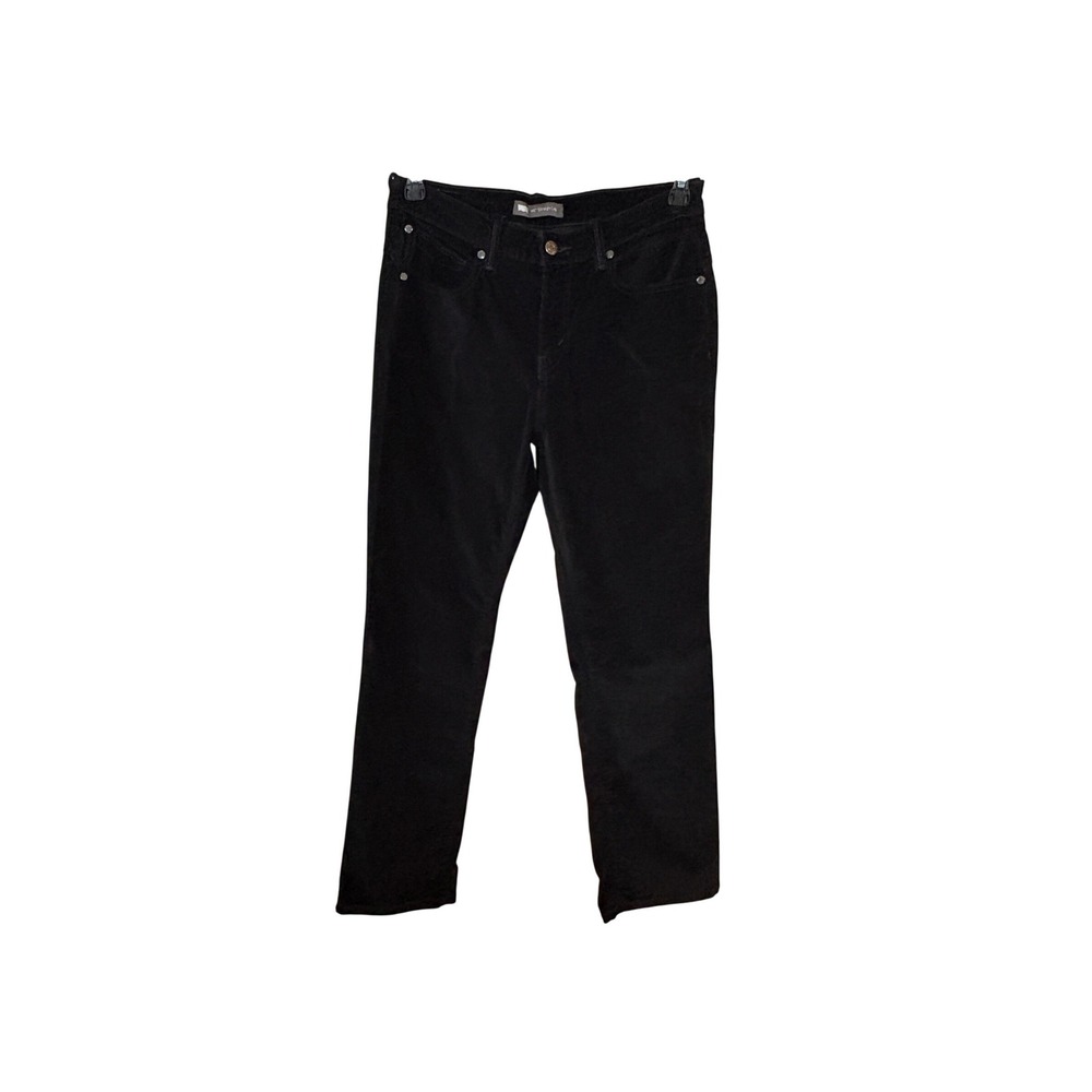 Levi's 505 Straight Leg Black Corduroy Pants Womens 10 Medium W30 L32 Stretch